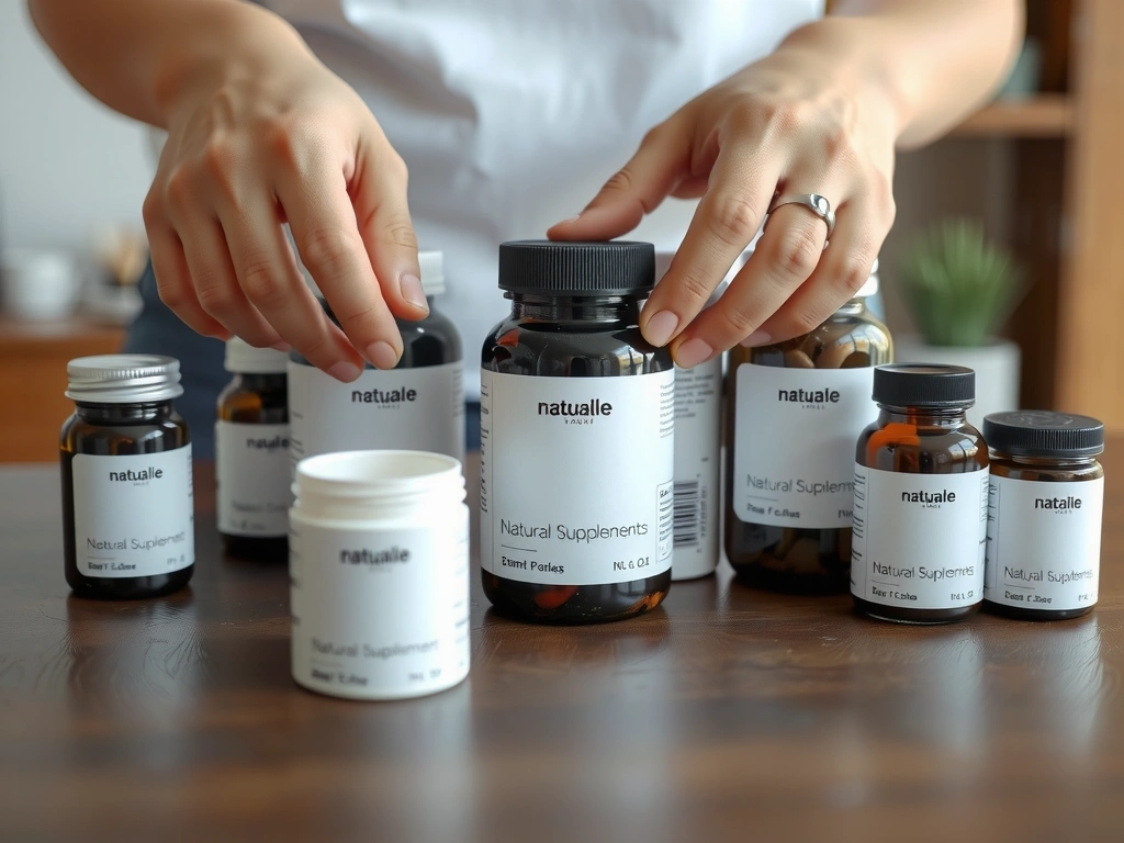 Naturalne preparaty ułożone na drewnianym blacie